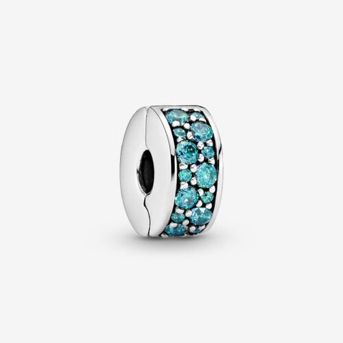 Pandora Charm Clip Pavé Bleu-Vert