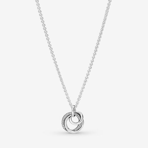 Pandora Collier À Pendentif Cercles Ma Famille Pour Toujours