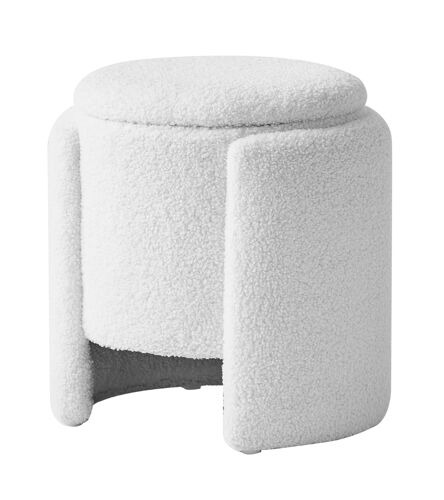 Pouf en bouclettes blanches style scandinave