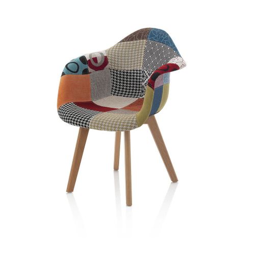 Lot De 2 Fauteuils En Tissu Patchwork