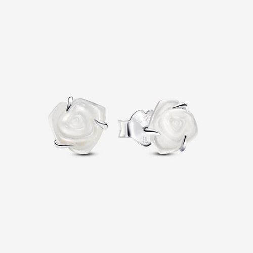 Pandora Clous D'oreilles Rose Blanche En Fleur