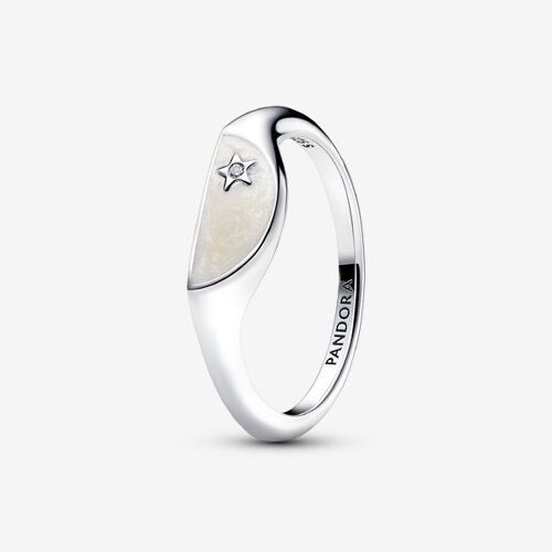 Chevalière Demi-Lune Résine Façon Émail Pandora Me
