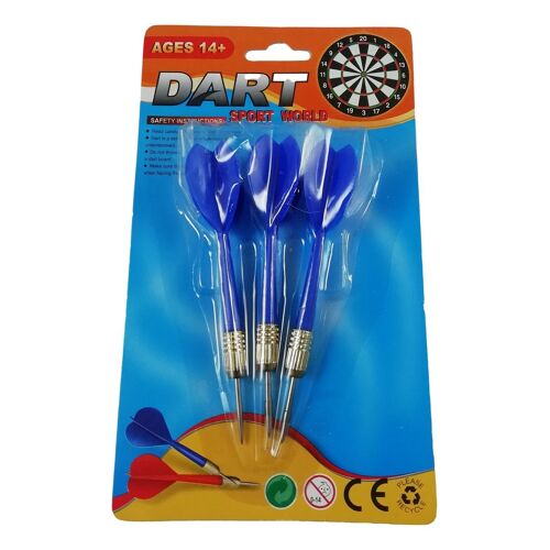 3 Fléchettes Souples à Pointe en Acier pour Cible Jeu Bleues