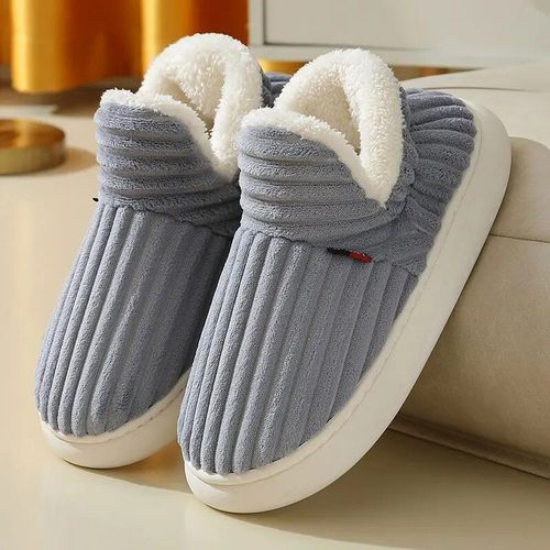 Chaussons D'intérieur Chauds En Peluche Pour Femmes,Chaussures En Coton À Talons Ronds Pour Femmes,Toboggans En Fourrure Pour Couple,Non Ald,Maison,Hiver - 44-45