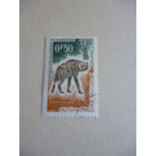 Timbre "Mauritanie :Hyène Rayée".