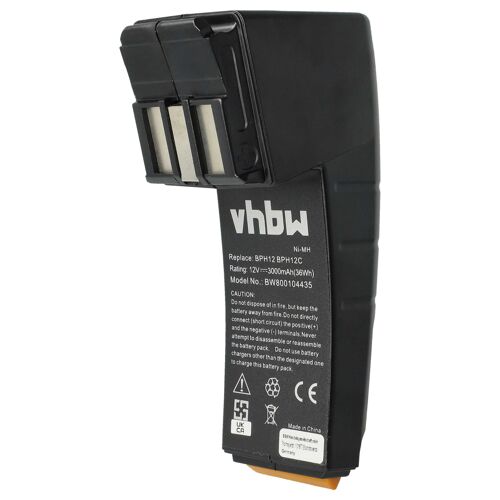 vhbw 1x Batterie remplacement pour Festo / Festool 490358, 489728, 489823, 489824, 489825, 489835, 489974 pour outil électrique (3000 mAh, NiMH, 12 V)