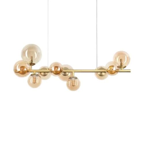 Ideal Lux Perlage Plafonnier Suspendu Globe À 10 Lumières En Laiton