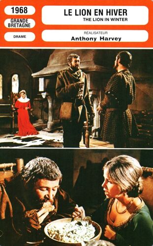 Fiche Monsieur Cinema Le Lion En Hiver De Anthony Harvey Avec Peter O'toole, Katharine Hepburn Et Anthony Hopkins