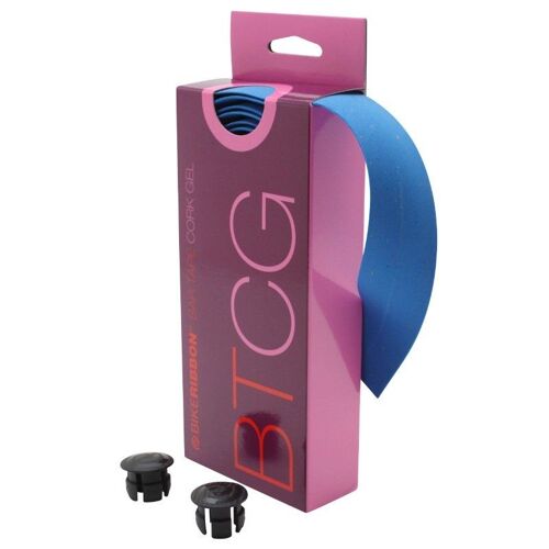 Ruban De Guidon Bikeribbon Cork Gel Bleu Clair