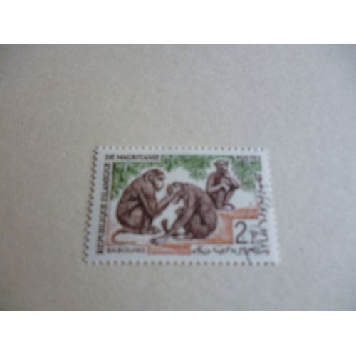 Timbre "République Islamique De Mauritanie :Babouins".
