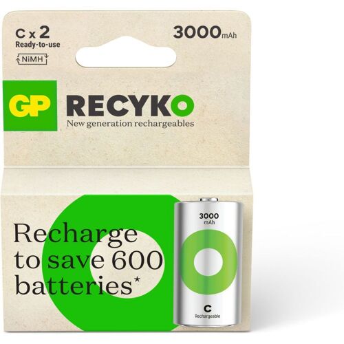 Pile rechargeable GP C ReCyckO+ lot de 2 3000mAh