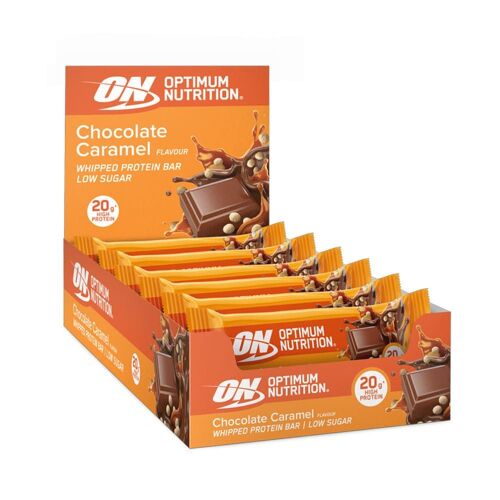 Boîte Whipped Protein (10x60g)|Chocolat Caramel|Barres Protéinées|Optimum Nutrition 