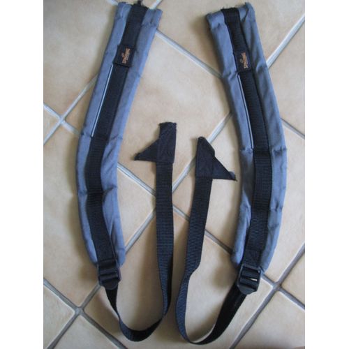 Bretelles Grises Et Noires De Sac À Dos, Avec Boucles Et Sangles De Serrage