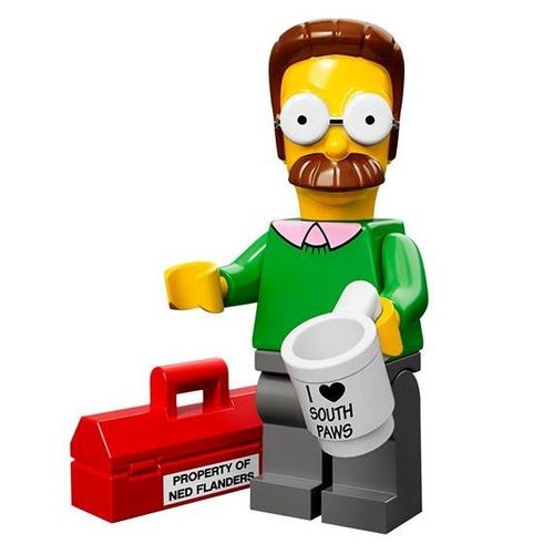 Mini figurine Ned Flanders - LEGO Minifigures 71005 Les Simpsons Série S N°7