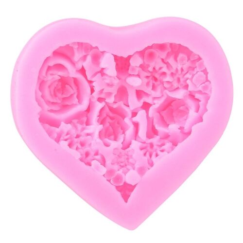 Moule À Gâteau En Silicone Rose 3d En Forme De Coeur, Roses D'amour, Fondant De Mariage, Cuisson, Décoration De Gâteau Du Désert, Outils De Cuisine