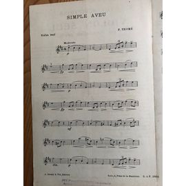 Simple Aveu . Thome . Partition Mandoline Ou Violon