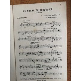 Le Chant Du Gondolier. Patierno .Partition Mandoline
