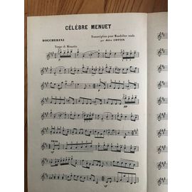 Celebre Menuet . Boccherini .Partition Mandoline
