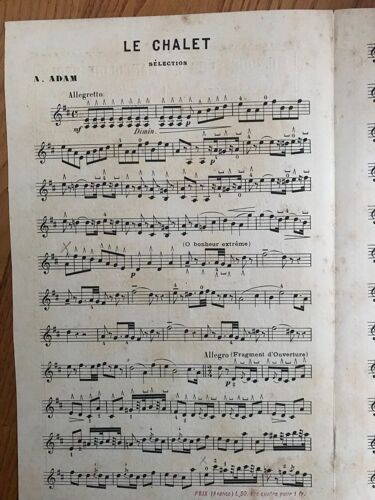Le Chalet . A. Adam .Partition Mandoline