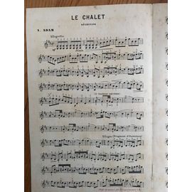 Le Chalet . A. Adam .Partition Mandoline