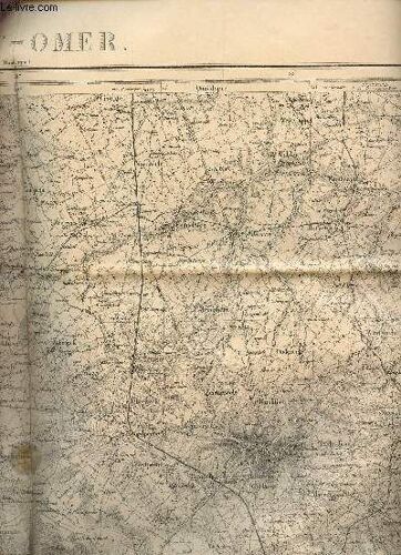 1 Carte Noir Et Blanc Depliante  De Saint Omer N°4 / De Dimension 60 Cm X 90 Cm Environ.