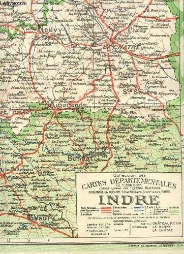1 Carte Depliante En Couleurs N°36 - Indre  - De Dimension 55 Cm X 75 Cm Environ.
