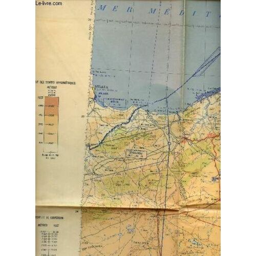 1 Carte Couleurs Depliante Plastifiee De Hauts Plateaux - De Dimension 50 Cm X 75 Cm Environ / Echelle 1/1000000 - 2/6.