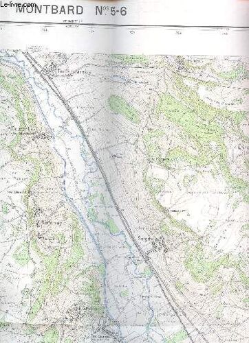 1 Carte Depliante En Couleurs N°S 5-6  + Montbard - De Dimension 55 Cm X 70 Cm Environ.