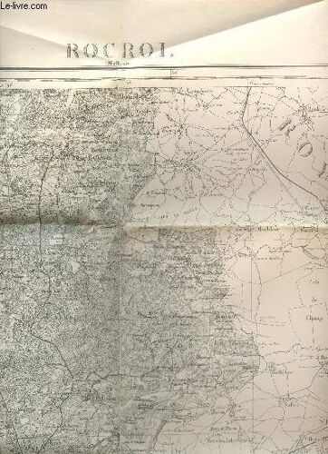 1 Carte Noir Et Blanc Depliante  De Rocroi N°14 / De Dimension 60 Cm X 90 Cm Environ.