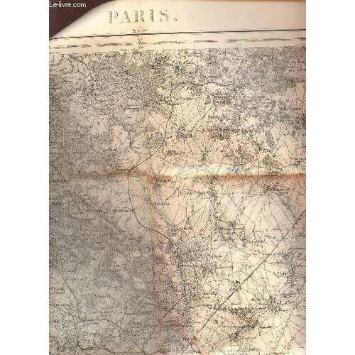 1 Carte Noir Et Blanc Depliante De Paris N°48 / De Dimension 60 Cm X 90 Cm Environ.