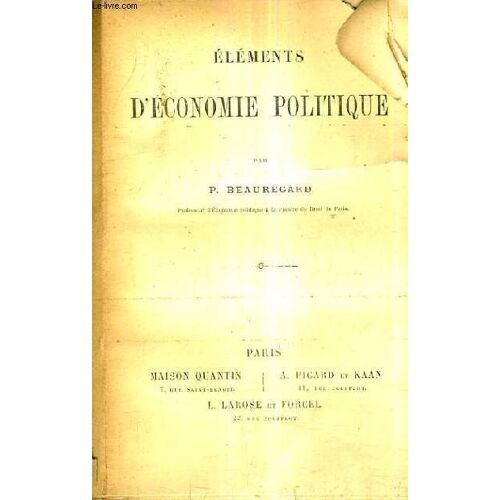 Elements D'economie Politque.