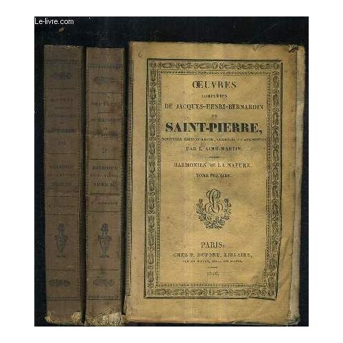 Harmonies De La Nature Tomes 1 + 2 + 3 De La Collection Oeuvres Completes De Jacques Henri Bernardin De Saint Pierre Tomes 8+9+10.