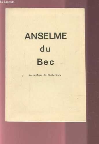 Anselme Du Bec - Ouvrage Polycopie.