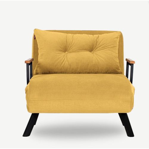 Fauteuil Convertible Yolanda Métal Noir Et Tissu Jaune (Prix Initial En Novembre 2023 : 326 €)