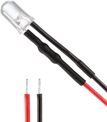 Kal-1 Ampoule Led Pré-Câblée De 5 Mm Avec Lentille Transparente Bleue Cc 3\U20136 V, Diodes Électroluminescentes.