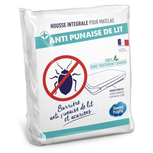 Sweet Night Housse Complete Pour Matelas Anti-Acariens Anti Punaise De Lit - 60 X 120 Cm - Blanc