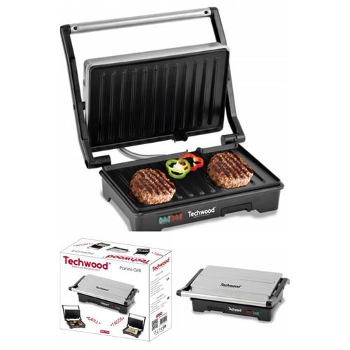 APPAREIL Grill Viande Panini Bac récupérateur de graisse Plaque anti-adhésive 750W Haute qualité Poignée froide