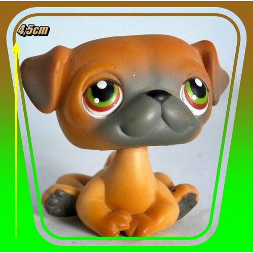 Figurine Littlest Petshop - Petit Chien Bulldog Marron - 2007