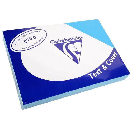 Clairefontaine Lot De 5 Pqts De 100 Couvertures Reliure Text&cover Toilé 270g A4 210x297 Mm Bleu Lazulite