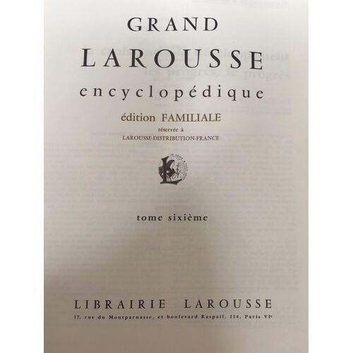Grand Larousse Encyclopédique Édition Familiale Tome 6