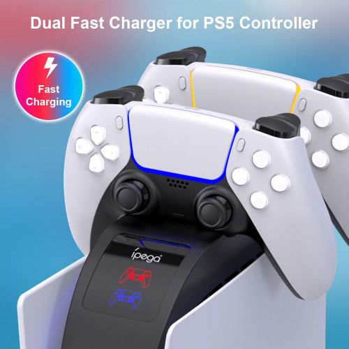 Station De Charge Pour Console De Jeu Ps5 Gampad, Chargeur Rapide Double Avec Indicateur Led, Alimentation Intelligente, Pg-P5016