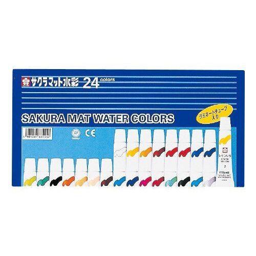 24 Color Laminated Tubes Enter Sakura Color Mat Watercolor (Japan Import)
