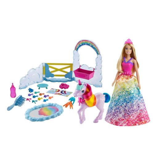 Barbie  Coffret Barbie Royal Dreamtopia Et Son Bébé Licorne