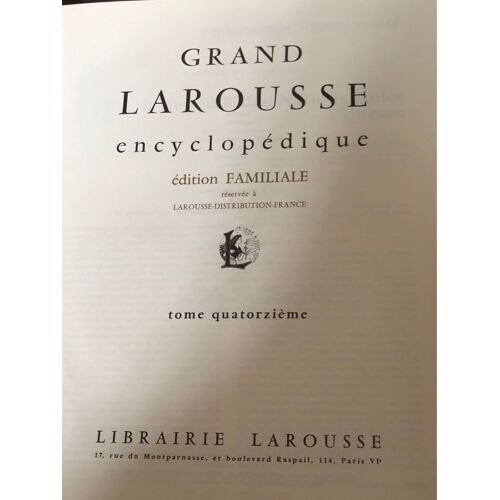 Grand Larousse Encyclopédique Édition Familiale Tome 14