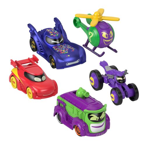 Batwheels - Assortiment De 5 Véhicules Batwheels - Coffret Petites Voitures - 3 Ans Et +