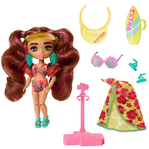 Barbie - Poupée Mini Extra Cool Plage - Poupée Mannequin - 3 Ans Et +