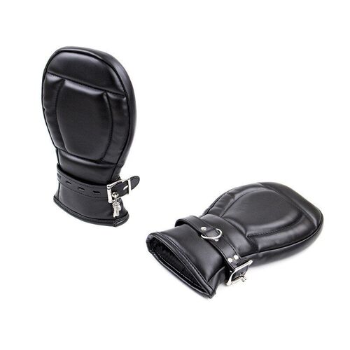 Gants De Bondage En Cuir Pu Noir Pour Femmes, Épais Et Doux, Rembourrés, Bdsm, Contraintes De Bondage, Avec Serrure, Jouets Sexuels Pour Couple