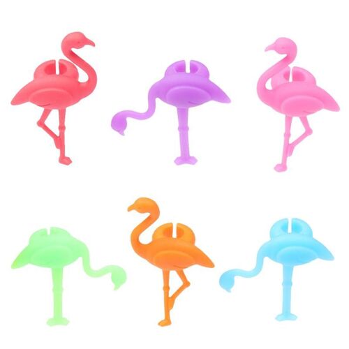 Marqueur de verre à vin en Silicone, Design flamant rose, étiquette de boisson, Identification de verre pour fête, fournitures de