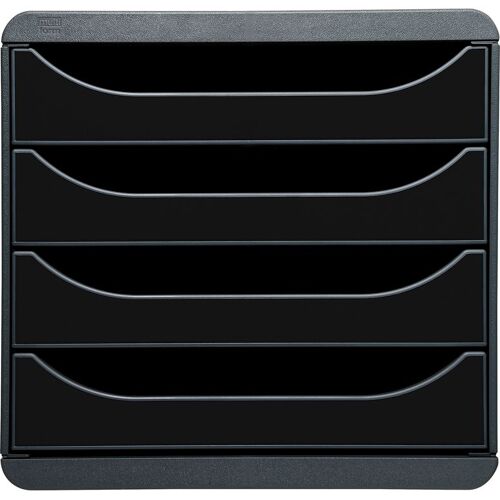 Exacompta Module De Classement Big-Box  4 Tiroirs Noir/Noir Glossy