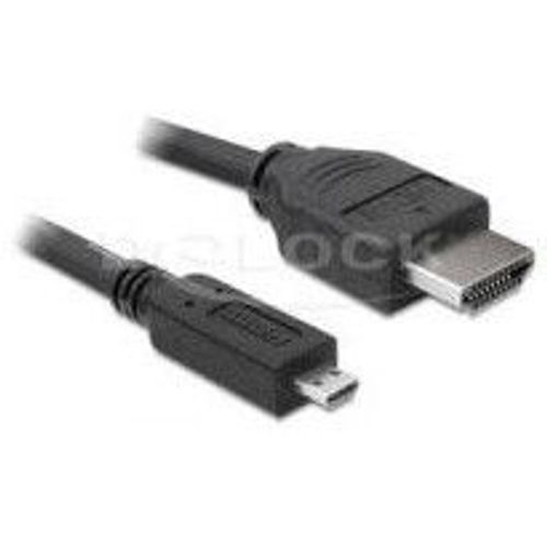Delock - Câble HDMI avec Ethernet - HDMI mâle pour 19 pin micro HDMI Type D mâle - 1 m